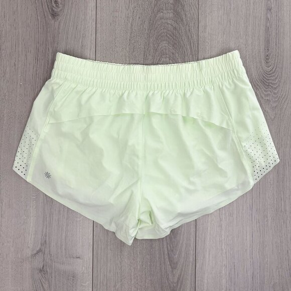Athleta Womens Size Small Hustle 3" Athletic Shorts Bright Green Lined with Span - Picture 7 of 7